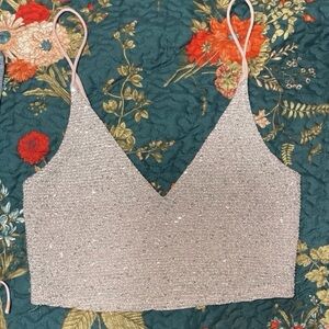 Elegant Pink Sequin Women's Top